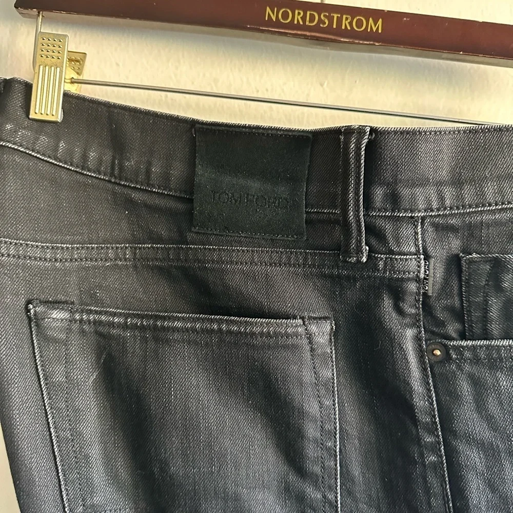Tom Ford Black Skinny Waxed Denim